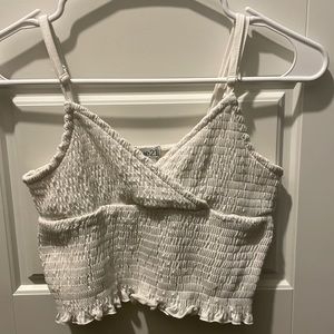 white cropped tank top